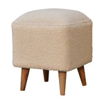 Cream Boucle Squoval Bench IN3438