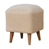 Cream Boucle Squoval Bench IN3438