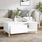 ZNTS Coffee Table White 90x50x36.5 cm Engineered Wood 821044