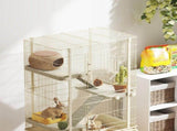 4-Level Rolling Small Animal Cage, Rabbit Cage with 3 Ramps, Water Bottle, Food Dish, 15cm Deep T3398P552654