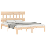 Bed Frame without Mattress King Size Solid Wood Pine 3193601