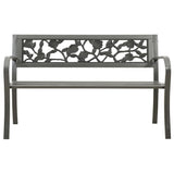 Garden Bench Steel Grey Powder-Coated Steel 3-Seater 312038