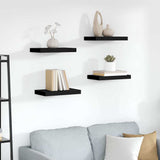 Floating Wall Shelves 4 pcs Black 40x23.5x3.8 cm MDF 323828