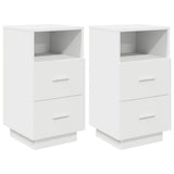 Bedside Cabinets 2 pcs with 2 Drawers White 36x36x68 cm 858579