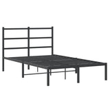 Metal Bed Frame without Mattress with Headboard Black 120x190cm 355362