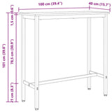 Table Natural 100 x 40 x 101 cm Engineered Wood and Steel 873782