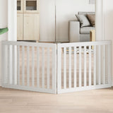 Dog Gate Foldable 2 Panels White 160 cm Poplar Wood 352248