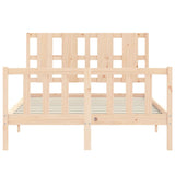 Bed Frame without Mattress Double Solid Wood Pine 3192206