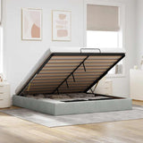 Ottoman Bed Frame No Mattress Light Grey Super King Velvet 3311003