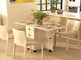 Six-Person Drop Leaf Dining Table, with Storage - Wood-Effect T3398P329436