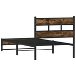 ZNTS Metal Bed Frame without Mattress Smoked Oak 100x200 cm 4017213