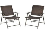 Set of Two Folding Rattan Seat Chairs - Brown T3398P317526