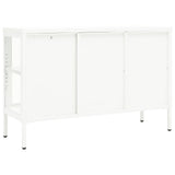 ZNTS Sideboard White 105x35x70 cm Steel and Glass 336068