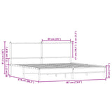Metal Bed Frame without Mattress Smoked Oak 183x213 cm 3301378