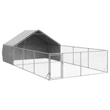Outdoor Dog Kennel with Run 7x3x1.9 m Galvanised Steel 3329244
