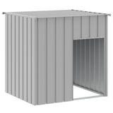 Dog House with Roof Light Grey 110x103x109 cm Galvanised Steel 172356