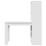 Desk with Shelf White 122 x 67 x 145 cm Engineered Wood 3337257