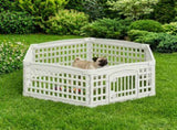6 Panel Dog Playpen White 122 x 106 x 40 cm Plastic 42027217