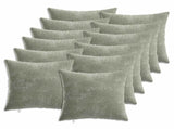 Cushion Cover 12 pcs HEERLEN Green 40 x 40 cm Chenille Fabric 908514