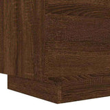 Bedside Cabinet with LED Lights Brown Oak Engineered Wood 836747