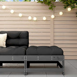 Garden Footstool with Cushion Grey Solid Wood Pine 825557