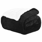 Throw Blanket Black 240 x 270 cm Fleece 42016996