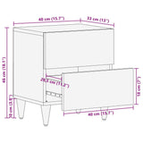 Bedside Cabinet Black 40 x 33 x 46 cm Solid Mango Wood 4018806