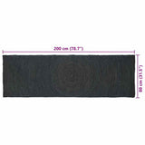 Area Rugs Dark Grey 80 x 200 cm Jute 42010556