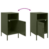 ZNTS Bedside Cabinets 2 pcs Olive Green 36x39x68 cm Steel 843075