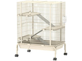 4-Level Rolling Small Animal Cage, Rabbit Cage with 3 Ramps, Water Bottle, Food Dish, 15cm Deep T3398P552654