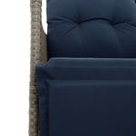 Reclining Garden Sofa 2-Seater with Table Grey Poly Rattan 365724