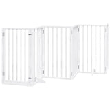 Dog Gate with Door Foldable 15 Panels White 750 cm Poplar Wood 3155540