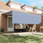 Retractable Awning Manual Blue and white 450 x 300 cm Fabric 3330853