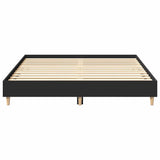 Bed Frame Black Engineered wood, solid eucalyptus wood, plywood 3328709