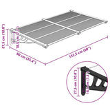 Door Canopy Black and Transparent 152,5x90 cm Polycarbonate 153684