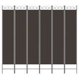 6-Panel Room Divider Brown 240x220 cm Fabric 350175