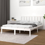 Bed Frame without Mattress White Solid Wood Pine 160x200 cm 3105082
