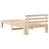Bed Frame with Headboard Natural 90 x 190 cm Solid Pine Wood 872632