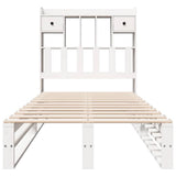 Bookcase Bed without Mattress White 90x200 cm Solid Wood Pine 3323951