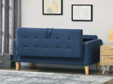 Modern Loveseat Sofa, Compact 2 Seater Sofa with Hidden Storage, 117cm Tufted Cotton Couch with Wood T3398P344634
