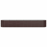 Garden Raised Bed Galvanised Steel 440x80x68 cm Brown 318970