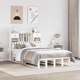 Bookcase Bed without Mattress White 135x190 cm Double Solid Wood Pine 3323984