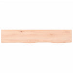 ZNTS Wall Shelf 100x20x6 cm Untreated Solid Wood Oak 363559