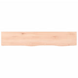 ZNTS Wall Shelf 100x20x6 cm Untreated Solid Wood Oak 363559