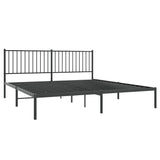 Metal Bed Frame without Mattress with Headboard Black 180x200cm 350868