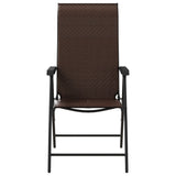 Folding Garden Chairs 8 pcs Brown Poly Rattan 3270611