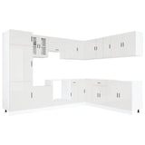 14 Piece Kitchen Cabinet Set Porto Gloss White Engineered Wood 3314993