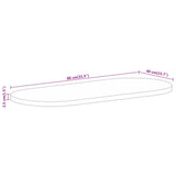 Table Top 80x40x2.5 cm Oval Solid Wood Mango 370142