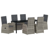 Garden Dining Set with Cushion 7 pcs Grey Poly Rattan 3379497