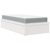 Bed with Mattress White 90x200 cm Solid Wood Pine 3281944